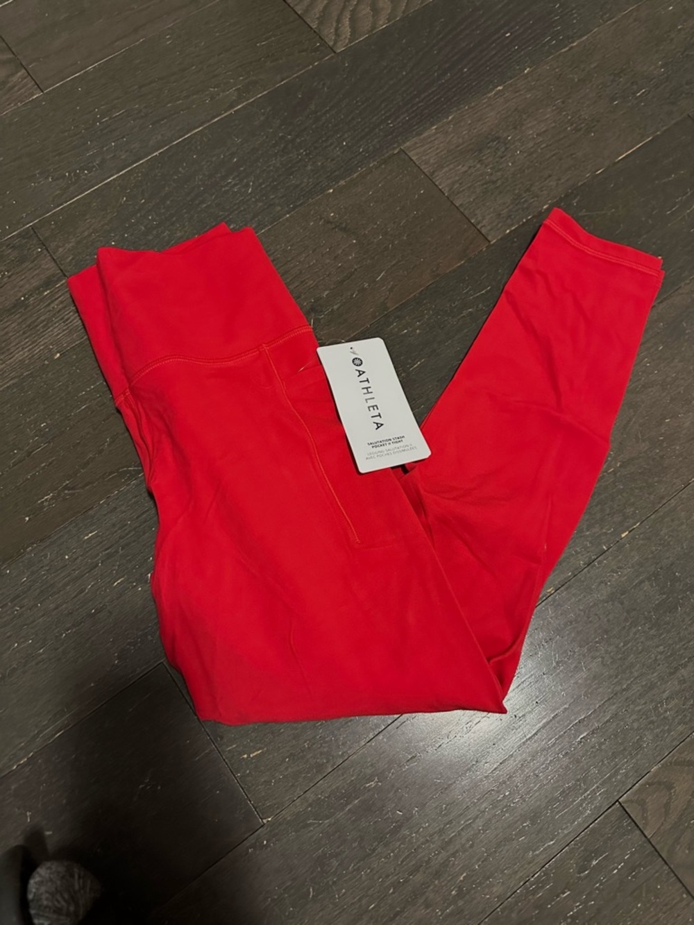 Athleta Salutation Stash Pocket Legging Red Size M NWT